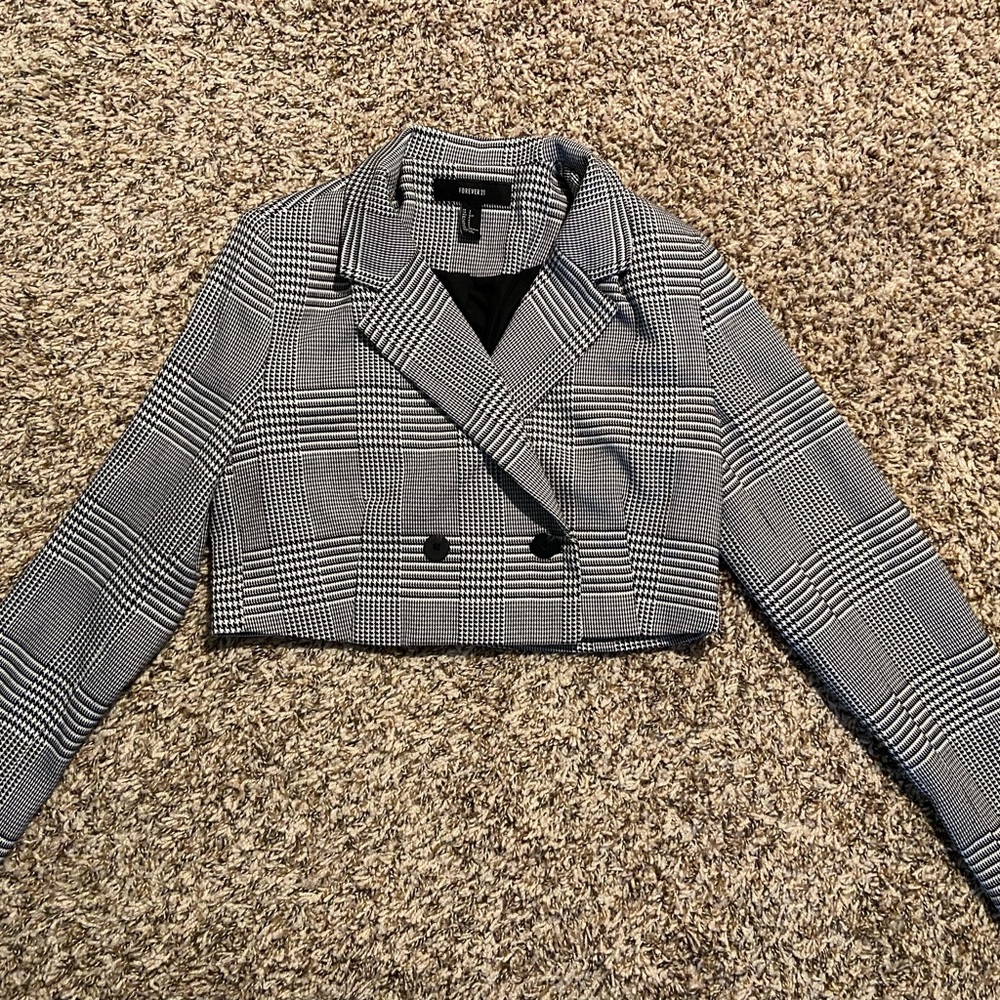 Cropped Plaid Forever 21 Blazer